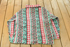 Vintage 1990s Nordic Abstract Pattern Fleece Quarter Zip Sweater Men's Medium