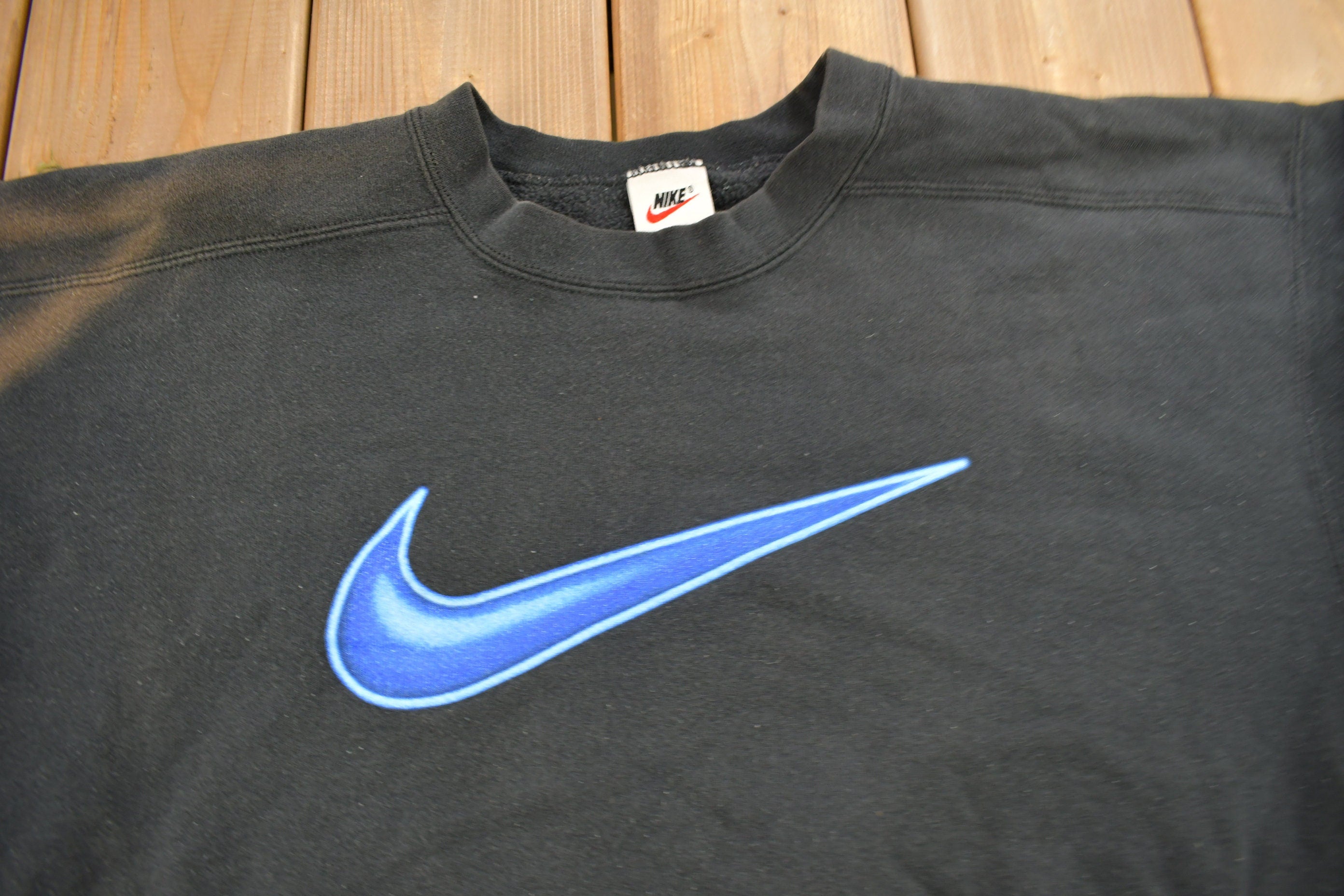 Vintage 1990s Nike Big Swoosh Sun-Dyed Crewneck Sweatshirt