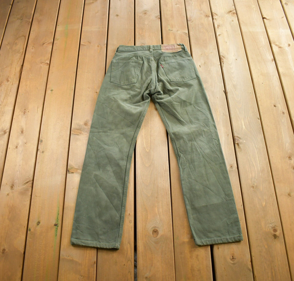 Vintage 1990s Levi's 501 Green Jeans Size 28x32
