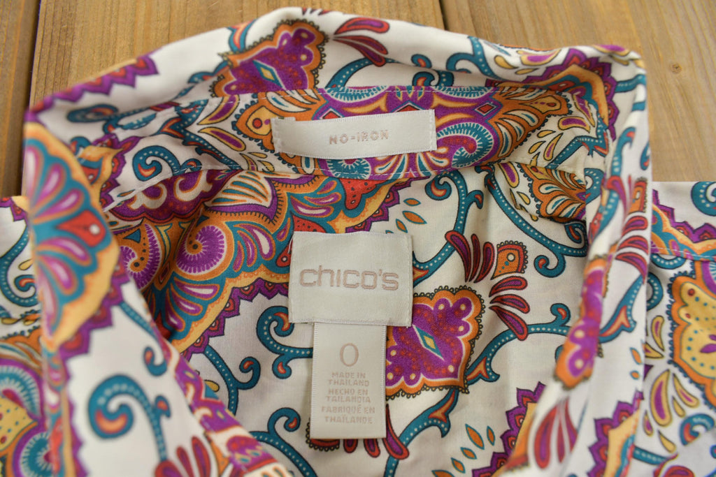 Vintage 1990s Chico's Women's Medallion Blouse