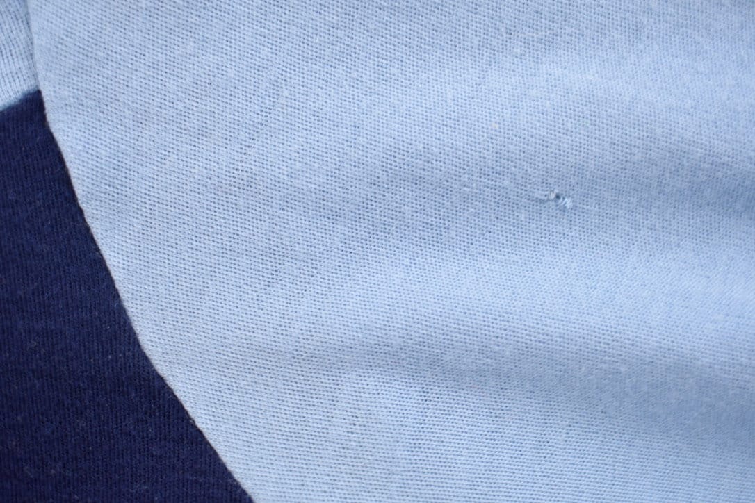 Vintage 1990s Blank Blue Colour Block Zip Up Sweatshirt