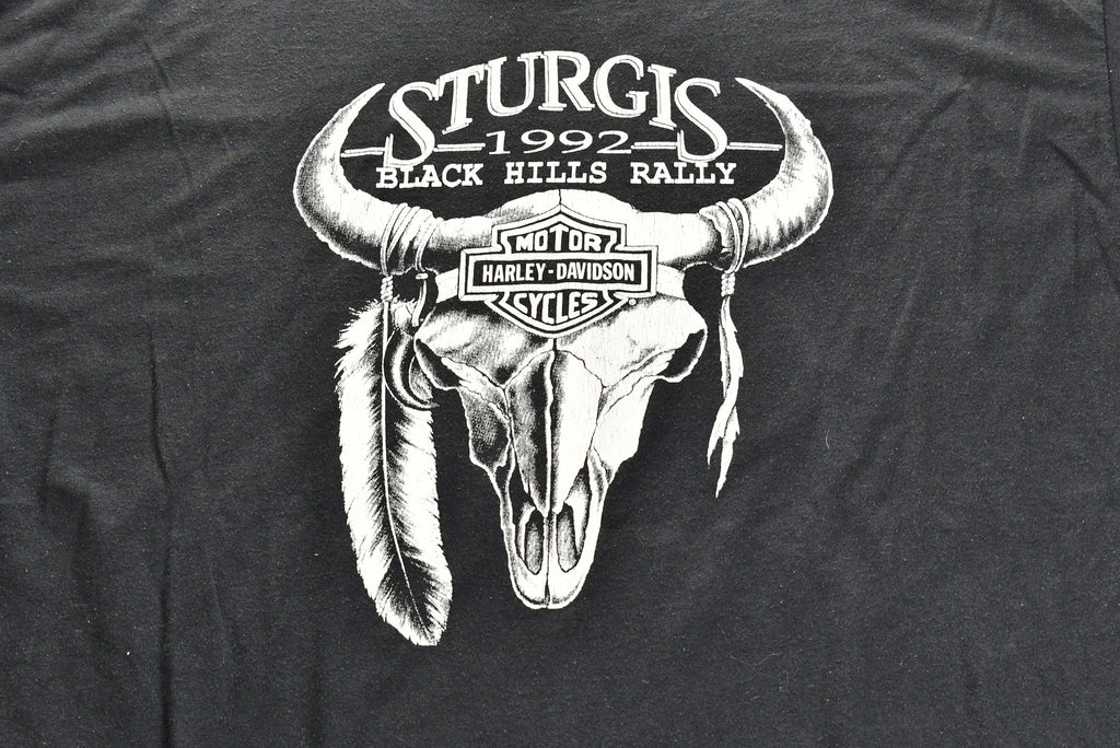 Vintage 1992 Harley Davidson Motorcycles Sturgis Rally 3D Emblem T-Shirt