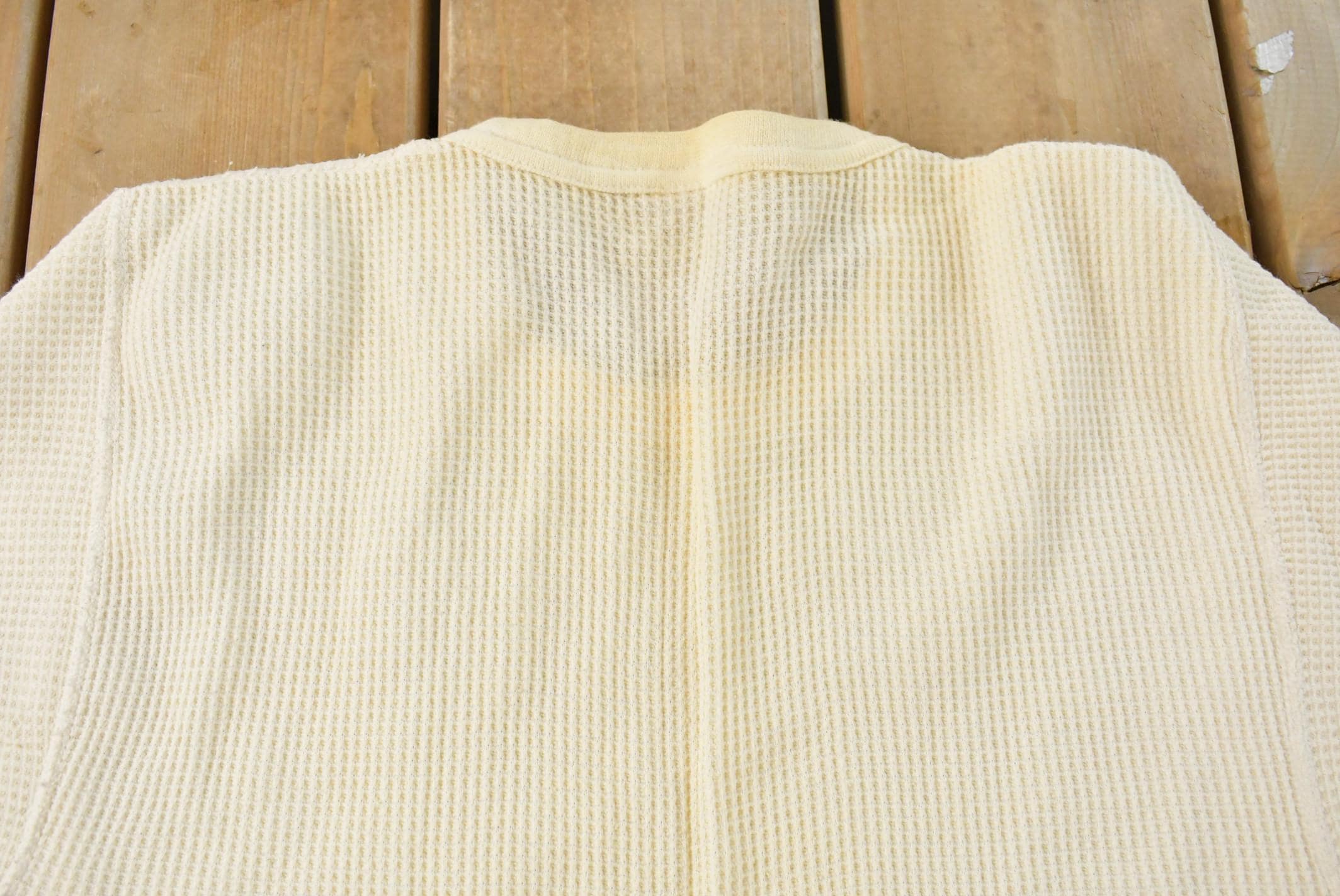 Vintage 1970s J.E. Morgan Long Johns Thermal Waffle Knit Long Sleeve Shirt Men's L-XL