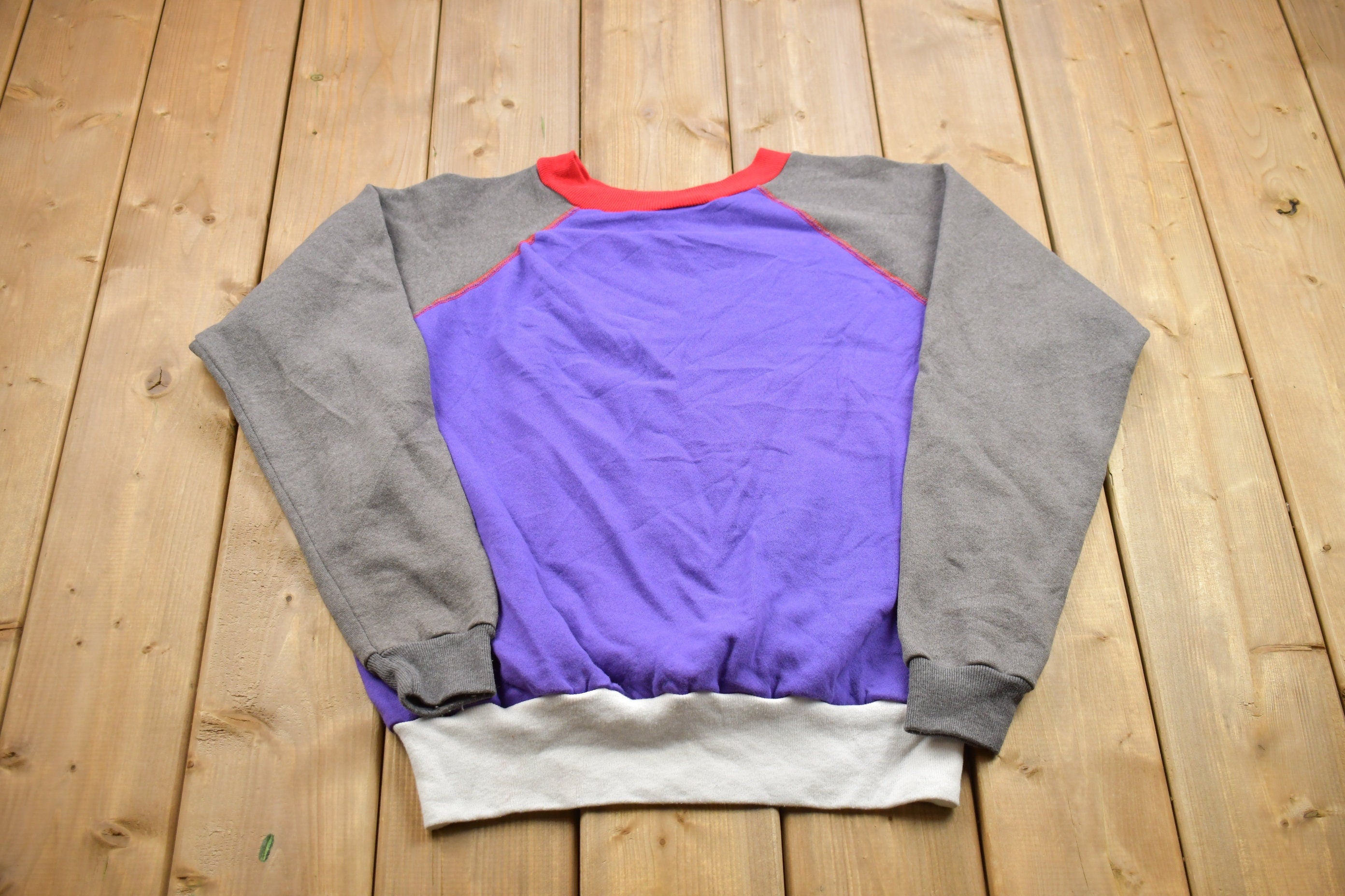 Vintage 1990s Color Block Crewneck Sweatshirt