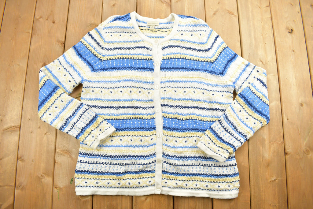 Vintage 1990s Appleseeds Knit Zip Up Cardigan Sweater