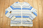 Vintage 1990s Appleseeds Knit Zip Up Cardigan Sweater
