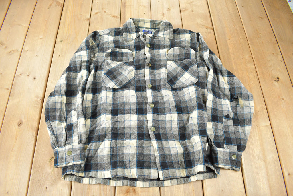 Vintage 1980s Pendleton Plaid Button Up Shirt