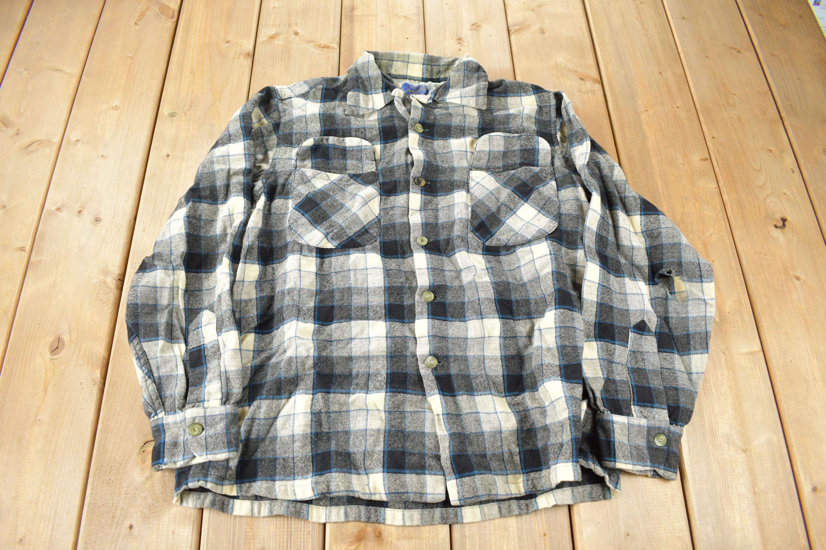 Vintage 1980s Pendleton Plaid Button Up Shirt