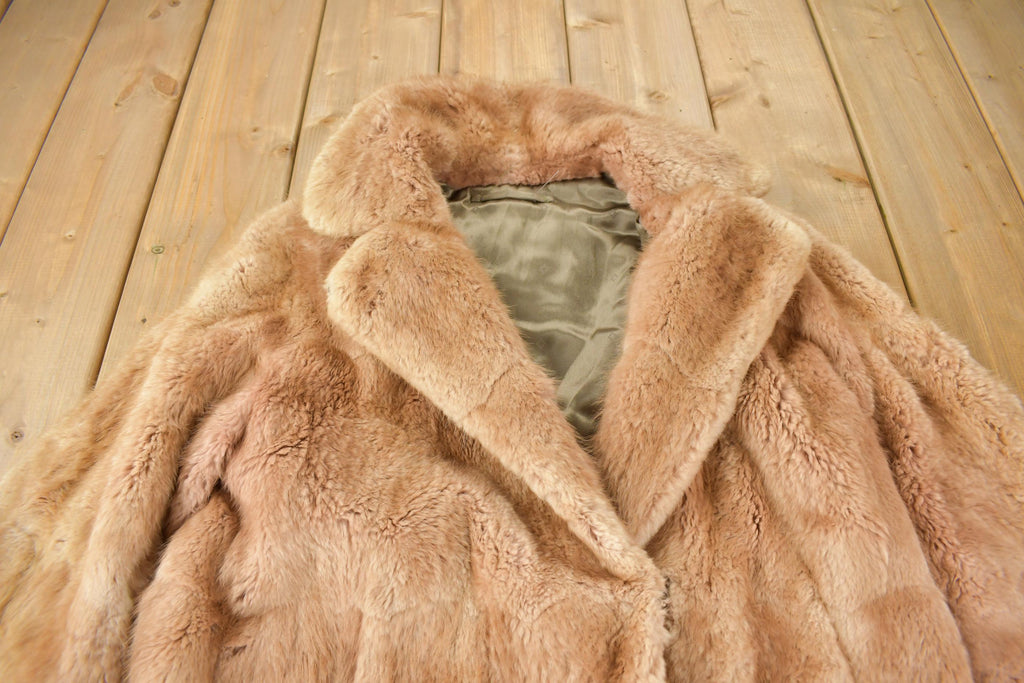 Vintage 1970s Pink Sheered Fur Coat Size Small