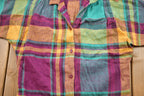 Vintage 1980s Kids Hot Shot Plaid Button Up Shirt