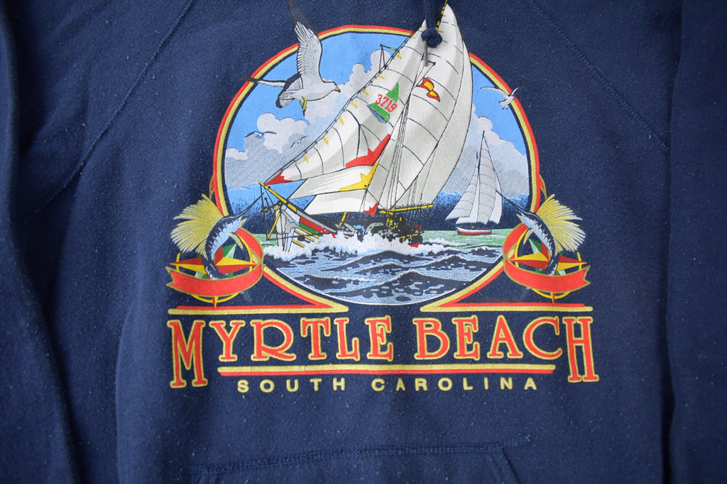 Vintage 1990s Myrtle Beach South Carolina Souvenir Hoodie Made In USA