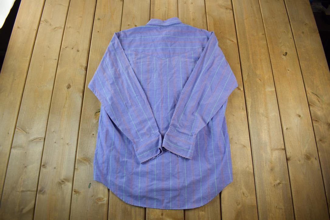 Vintage 1990s Ely Gentleman Stripe Western Shirt  Casual Wear
