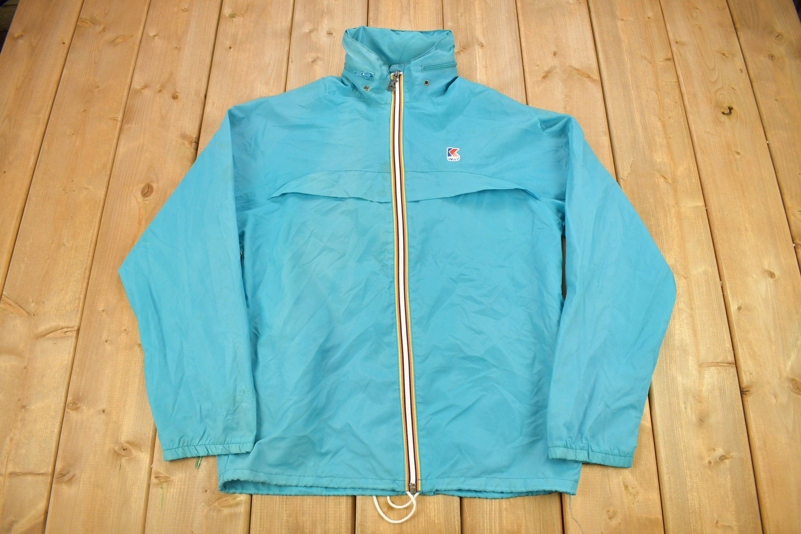 Vintage 1980s K Way Blank Windbreaker Jacket