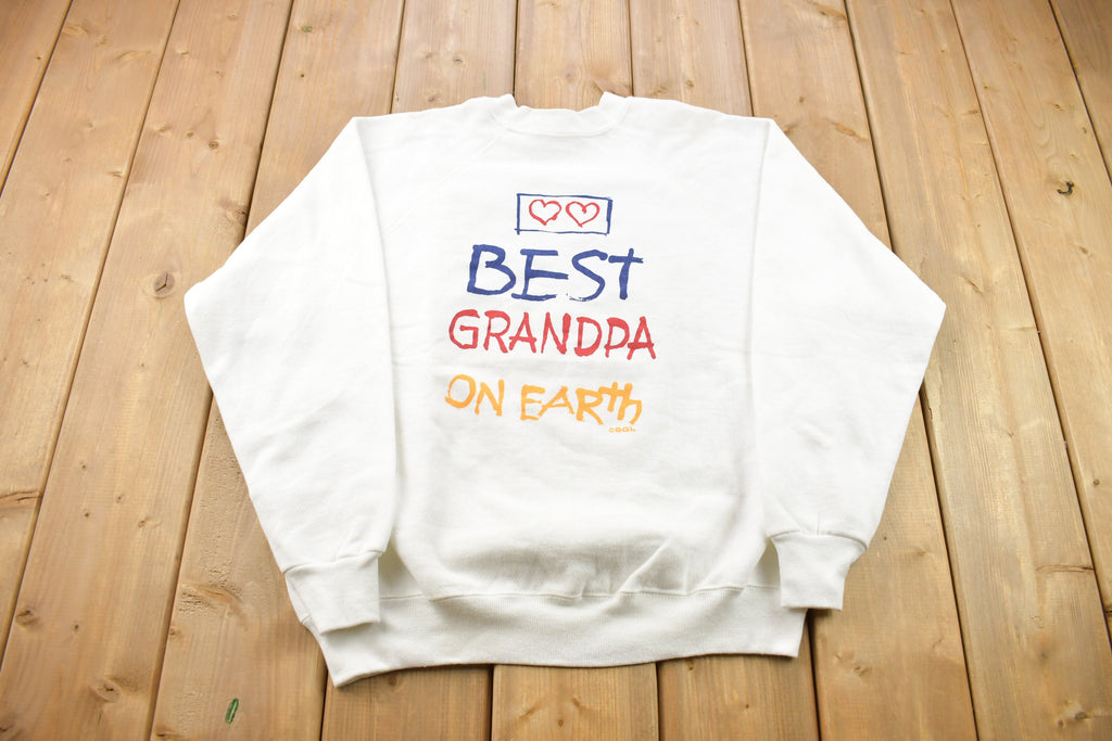Vintage 1990s Tultex Best Grandpa On Earth Crewneck Sweater