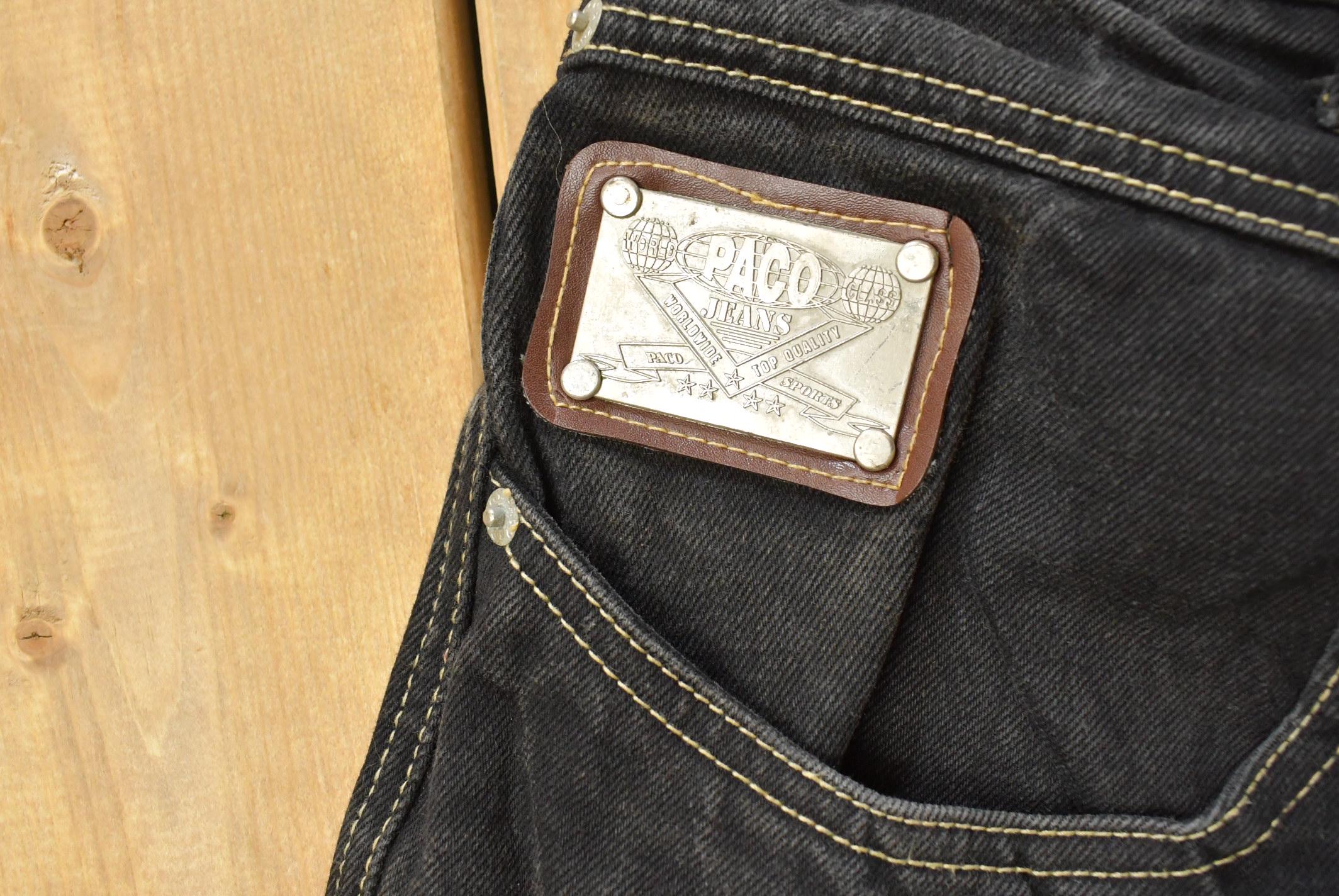 Vintage Y2K Paco Baggy Denim Jeans Men's 34 x 32 / American Vintage Jeans / Sun Faded / Streetwear / Vintage Pants / Plated / Black Jeans