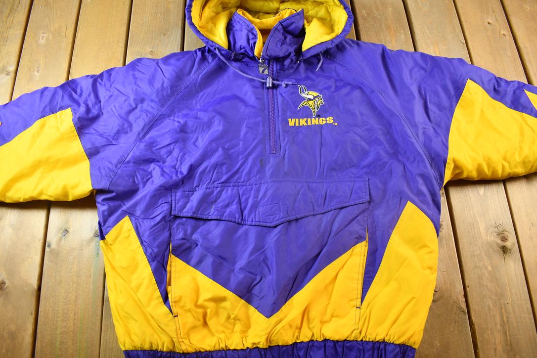 Vintage 1990s Minnesota Vikings NFL Gameday Logo 7 Quarter Zip Jacket