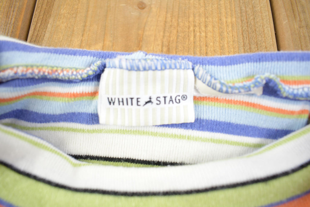 Vintage 1990s White Stag Striped Long Sleeve Turtle Neck