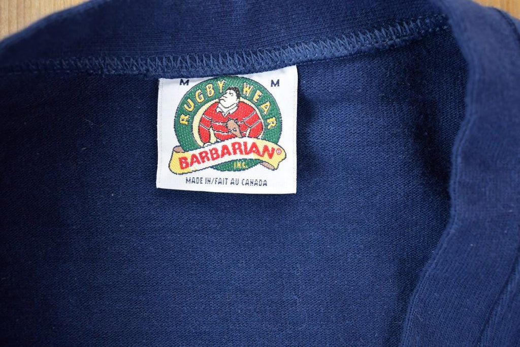 Vintage 1990s Pickering College Heavy Knit Barbarian Cardigan Collegiate Embroidered Knit