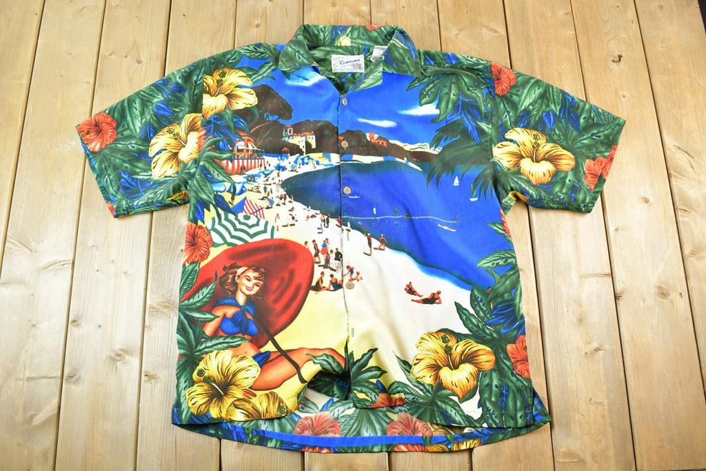Vintage 1990s Reservoir Hawaiian AOP Button Up Shirt Mens L