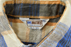 Vintage 1990s Five Brother Plaid Flannel Button Up Shirt Men's L /