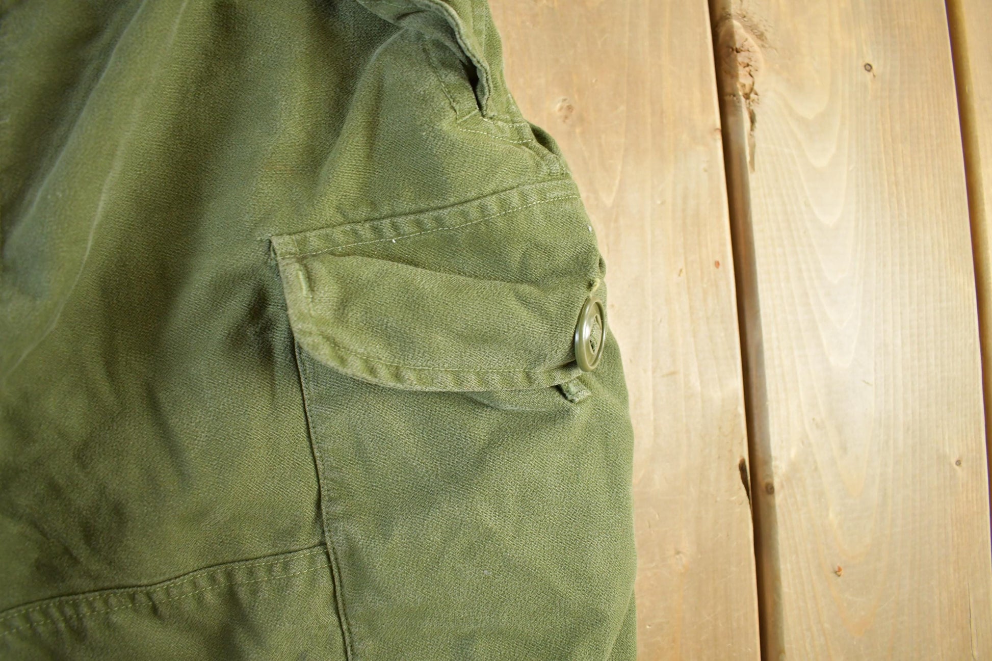 Vintage 1967 Military OG-107 Sateen Combat Cargo Fatigue Pants Size 34 x 30
