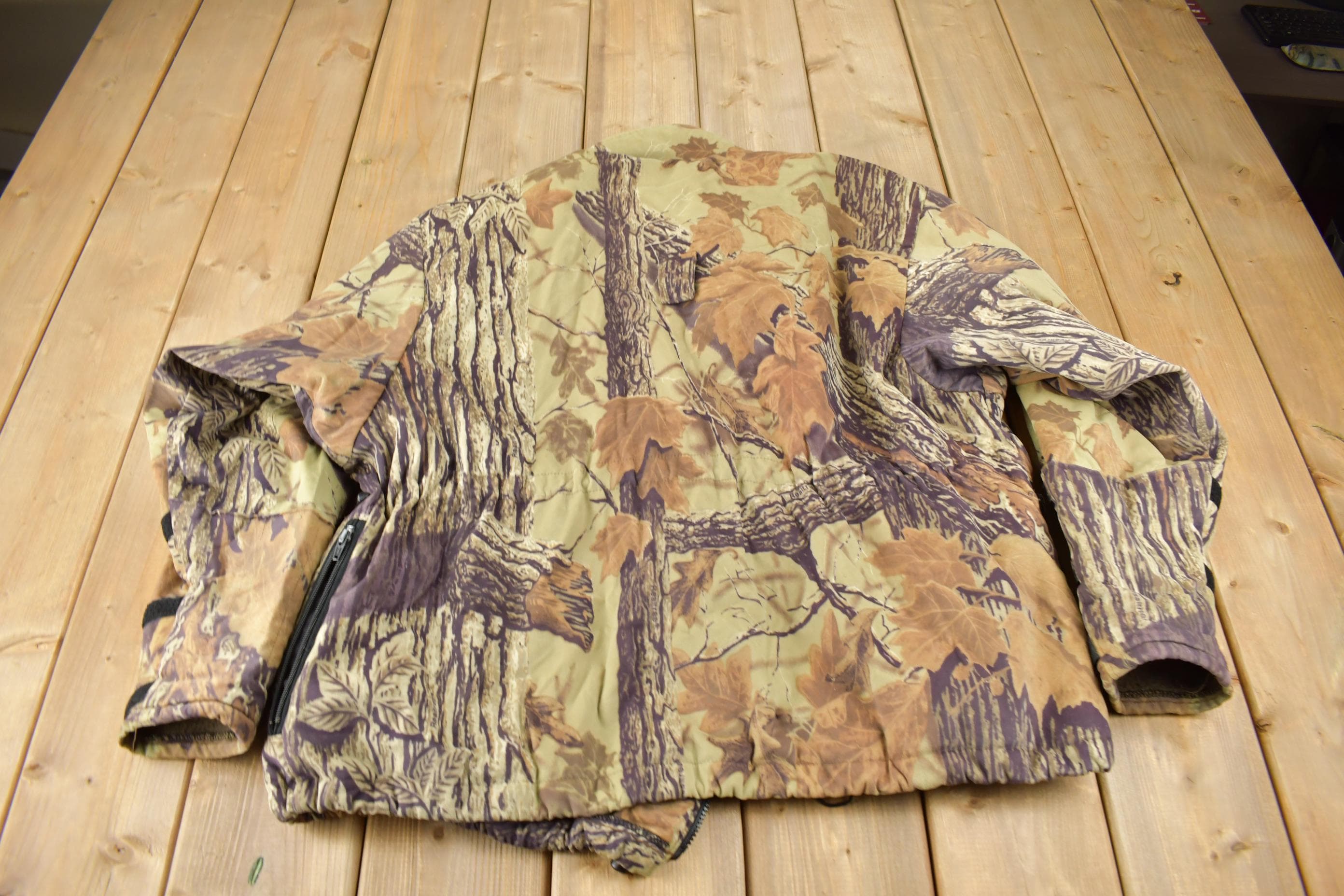 Vintage 1980s Real Tree Camo Sport Cheif Fleece Lined Jacket