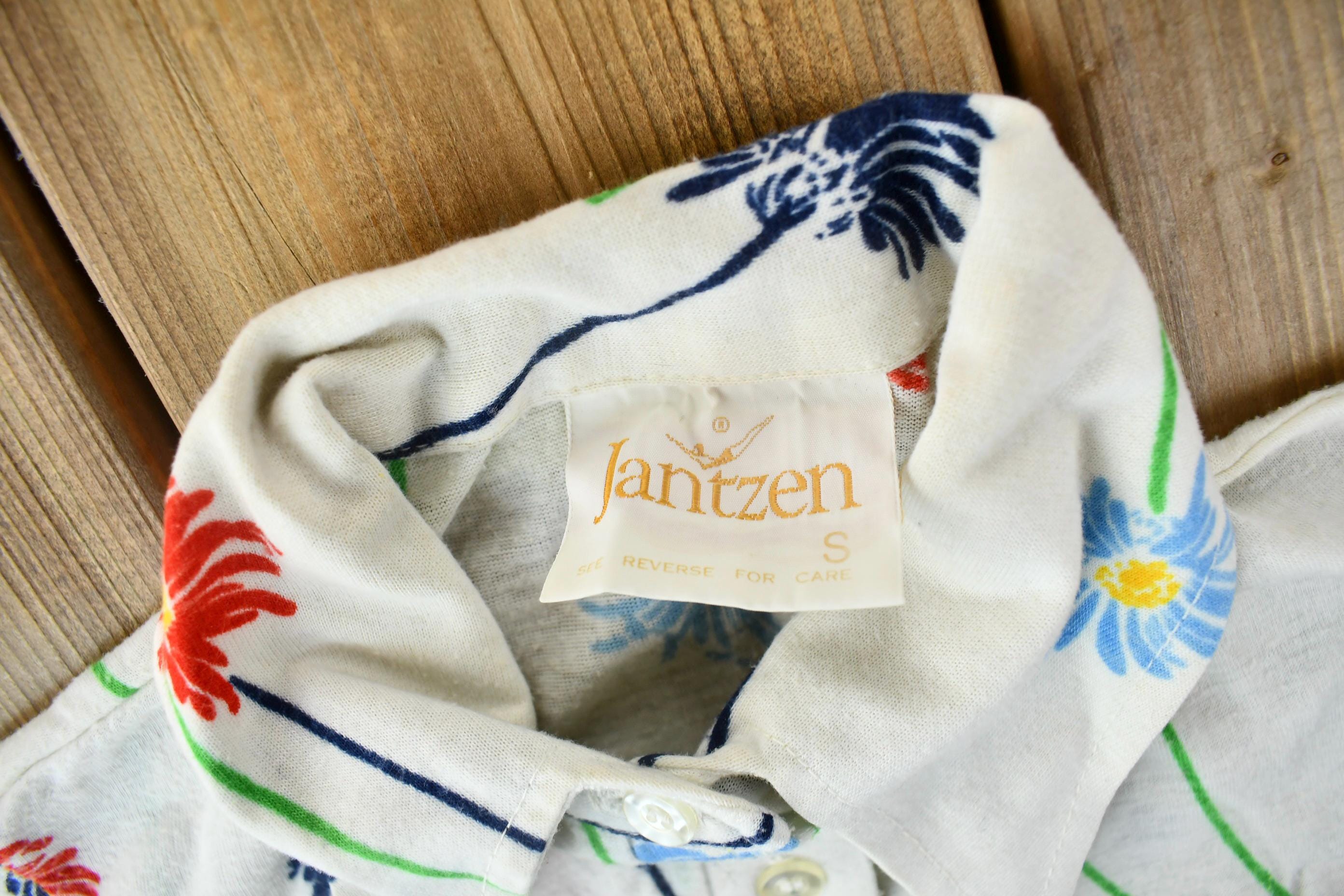 Vintage 1960s Jantzen All Over Print Floral Style Button-Up Shirt
