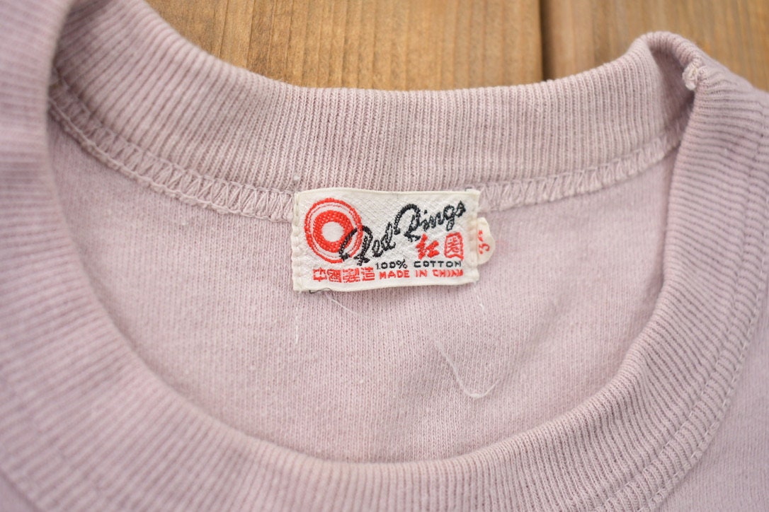 Vintage 1970s Blank Red Rings Short Sleeve Crewneck Sweatshirt