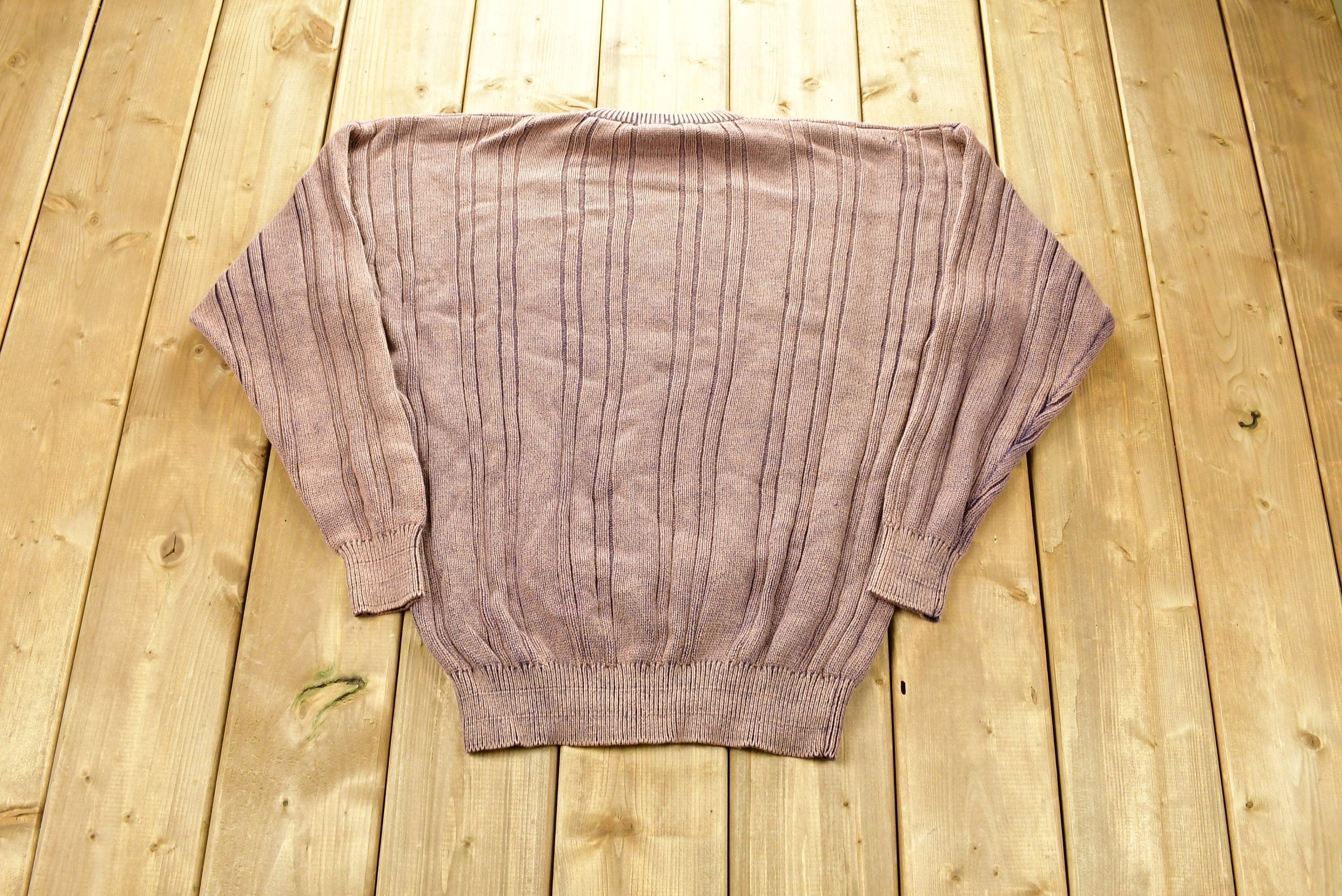 Vintage 1980s Holt Renfrew Hand Frame Knit Knitted Sweater