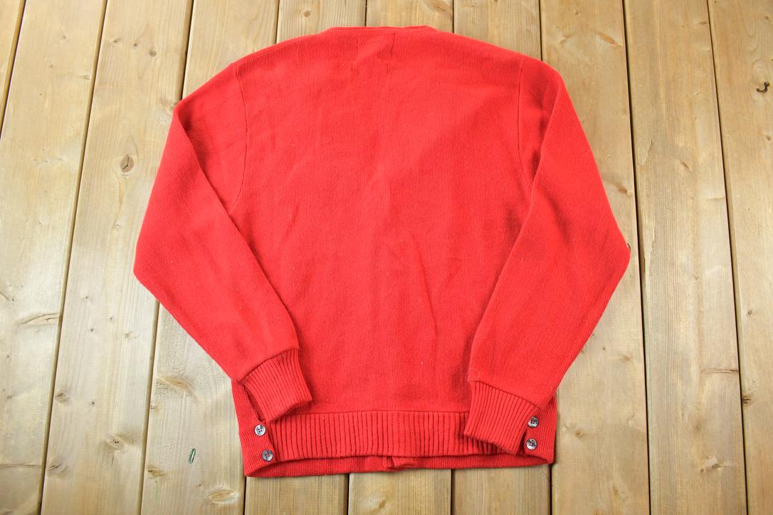 Vintage 1970s Lord James Knit Perfect Mild Distress Cardigan Sweater Made In USA