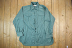 Vintage 1990s Blank Green Button Up Shirt