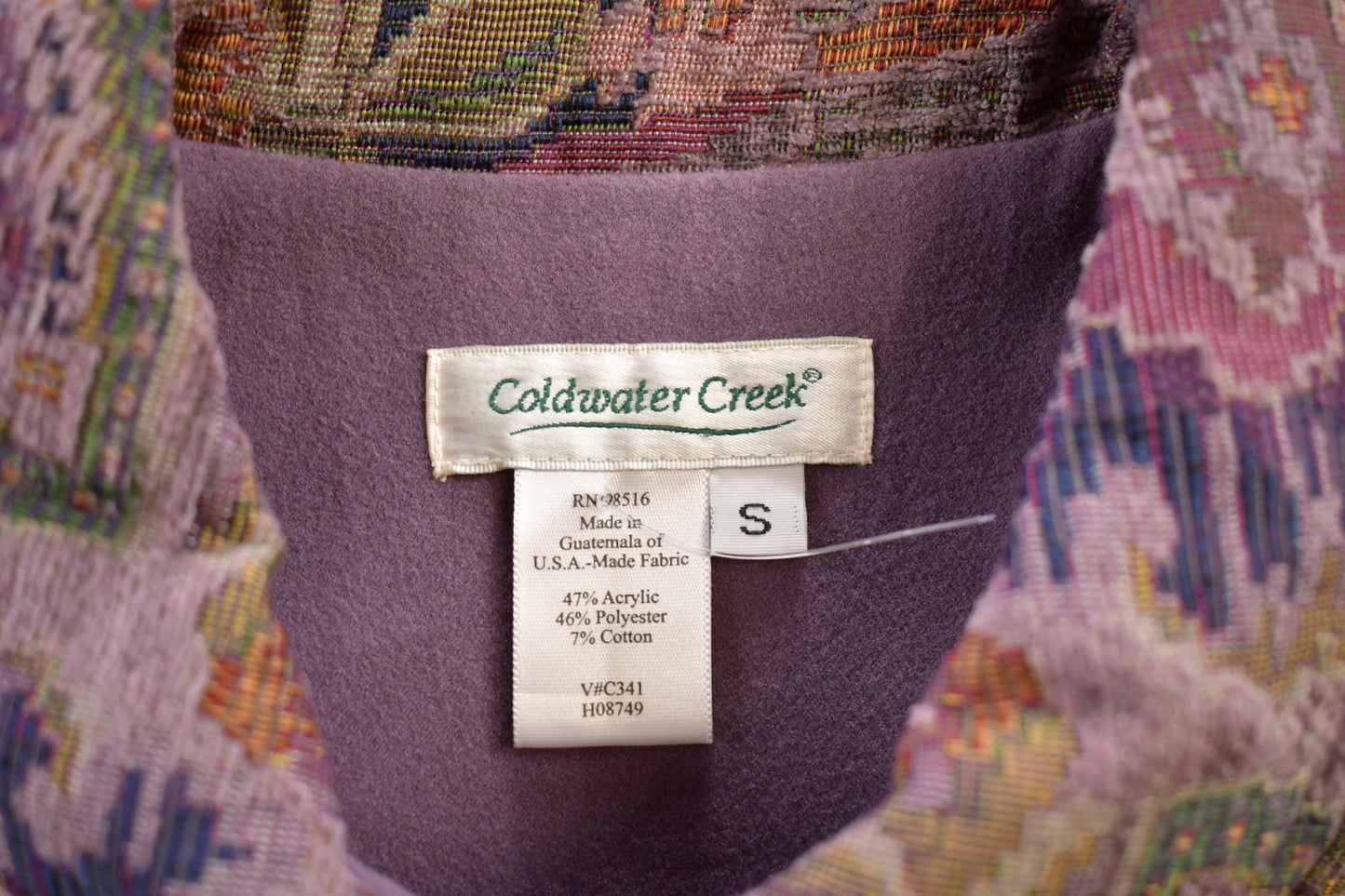 Vintage 1980s Coldwater Creek All Over Print Quilted Blazer / Vintage Jacket / Abstract Pattern / Outdoor / Fall Wear / Sports Coat