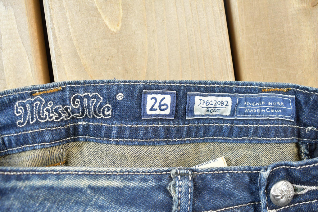 Vintage Y2K Miss Me Bedazzled Low Rise Jeans Size 26x33