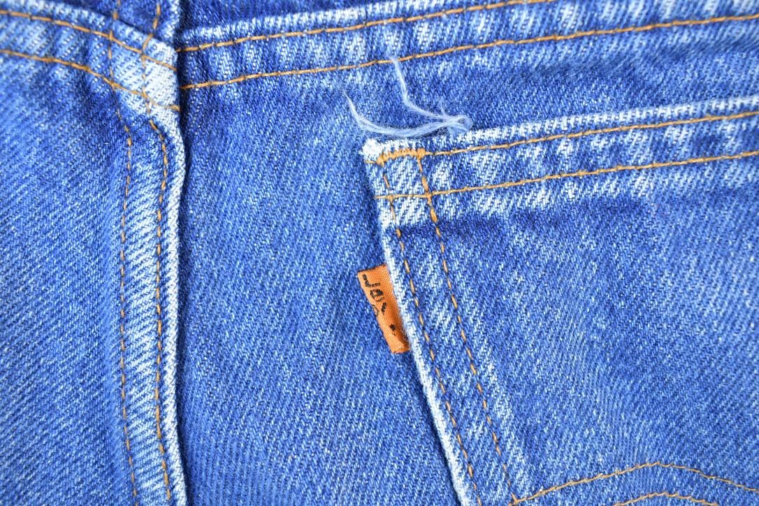 Vintage 1960s Levi Strauss Orange Tab Denim Jeans Size 32 x 32 Made In USA