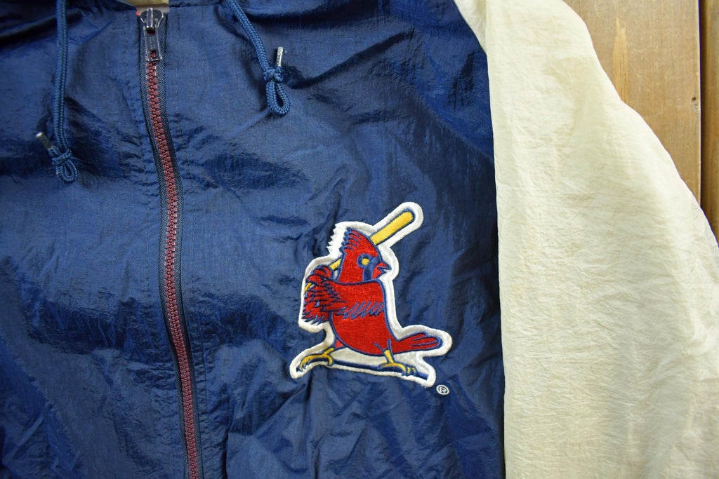 Vintage 1990s St. Louis Cardinals MLB Hooded Windbreaker Jacket Men's XL