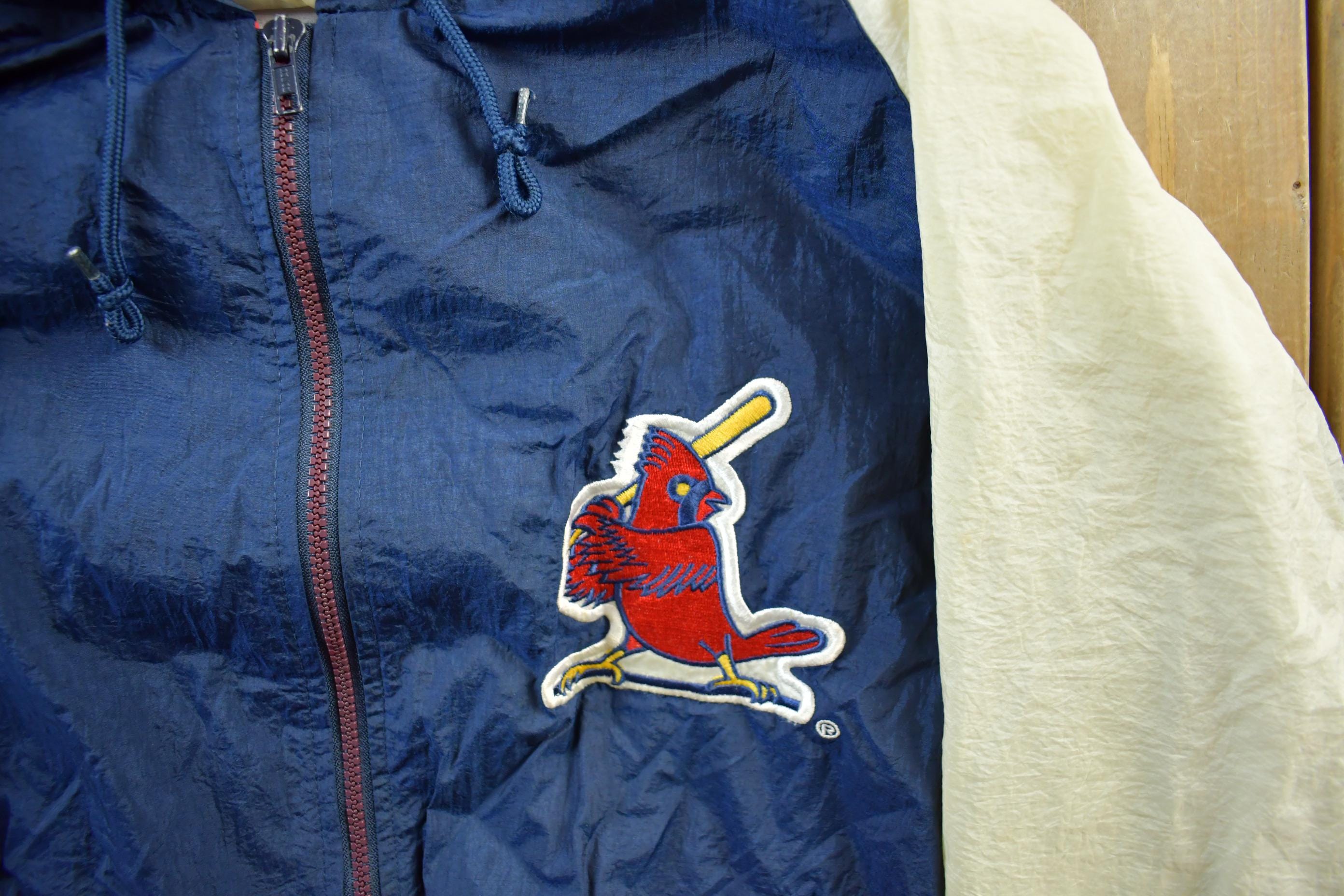 Vintage 1990s St. Louis Cardinals MLB Hooded Windbreaker Jacket Men's XL