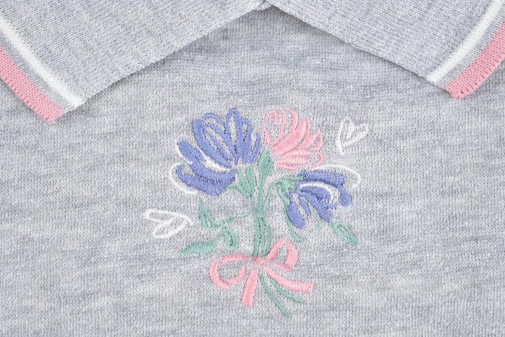 Vintage 1990s Jaclyn Smith Sport Flower Collared Sweatshirt