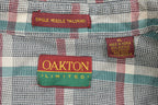 Vintage 1990s Oakton Limited Plaid Single Needle Tailored Button Up Shirt