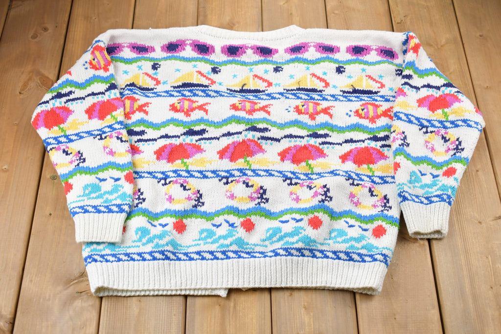 Vintage 1980s Beachwear Knit Sweater