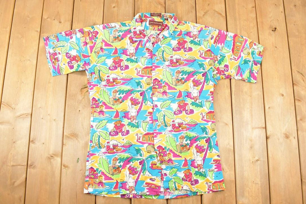 Vintage 1990s Polo By Ralph Lauren Abstract Hawaiian Button Up Shirt Men's L