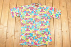 Vintage 1990s Polo By Ralph Lauren Abstract Hawaiian Button Up Shirt Men's L