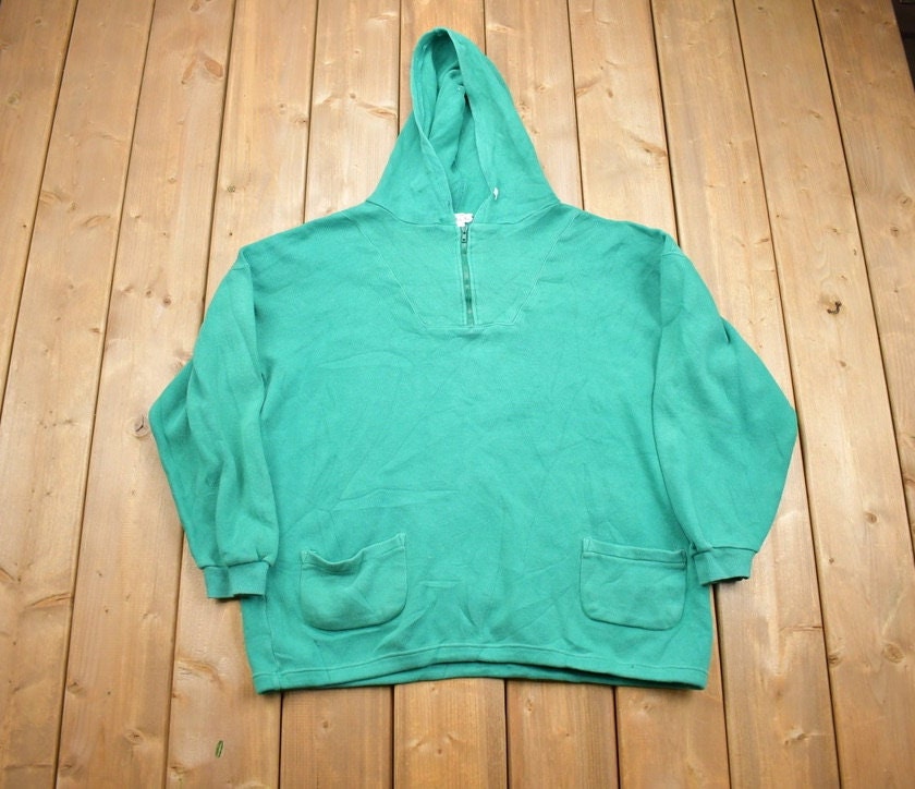 Vintage 1990s Talbots Teal Zip Up Hoodie