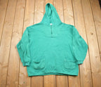 Vintage 1990s Talbots Teal Zip Up Hoodie