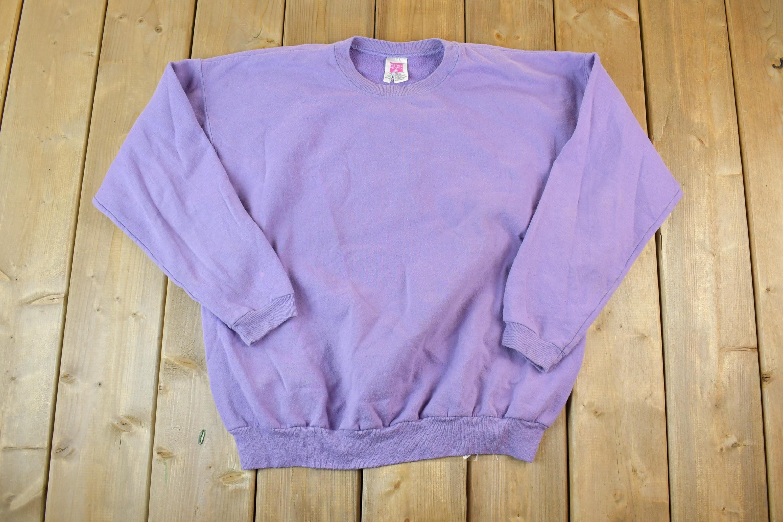 Vintage 1990s Hanes Her Way Blank Mauve Crewneck Sweatshirt