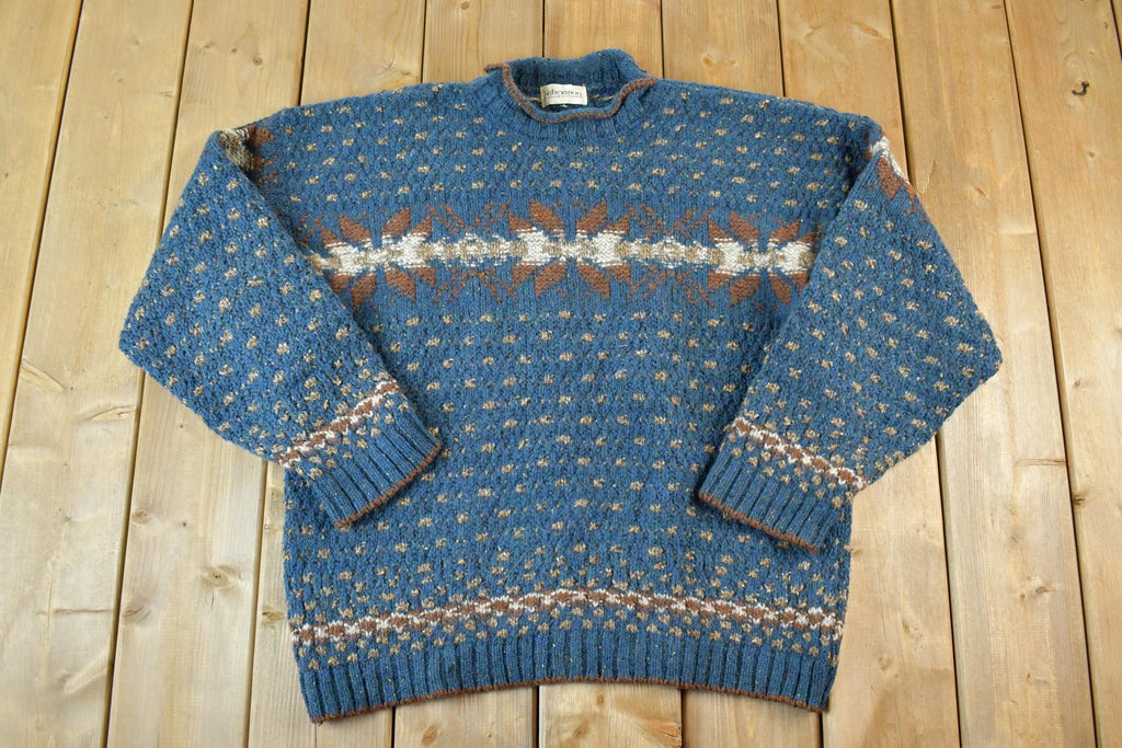 Vintage 1990s Fisherman Out Of Ireland Wool And Silk Knit Crewneck Sweater