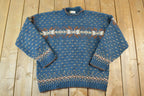 Vintage 1990s Fisherman Out Of Ireland Wool And Silk Knit Crewneck Sweater