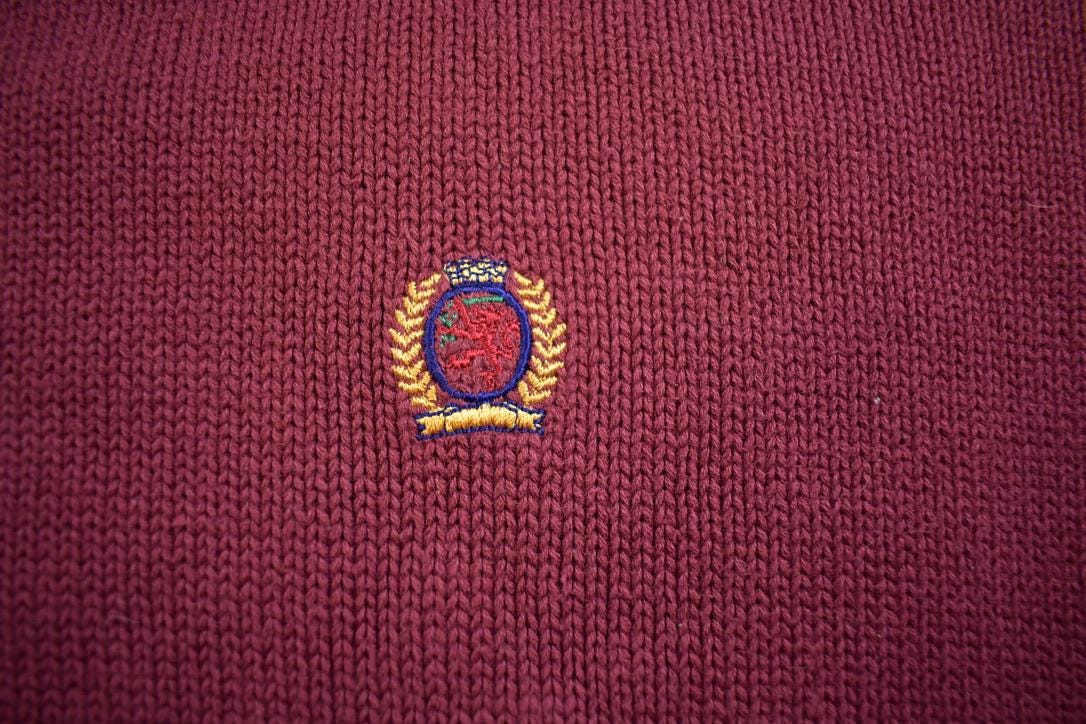 Vintage 1990s Tommy Hilfiger Embroidered Knit Crewneck Sweater