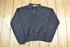 Vintage 1990s Norm Thomson Quarter Button Collared Knit Crewneck Sweater