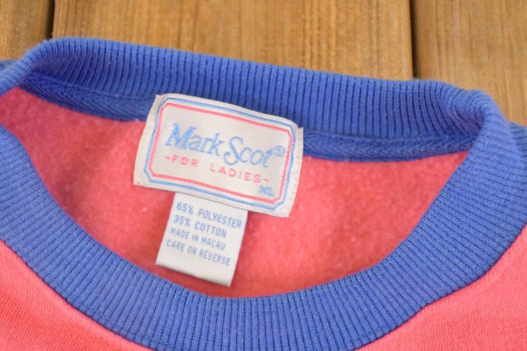 Vintage 1980s Mark Scot For Ladies Souvenir Color Block Crewneck Sweatshirt Women's L