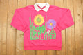 1990 Vintage Floral Neon Sunflower Pink Double Collar Crewneck